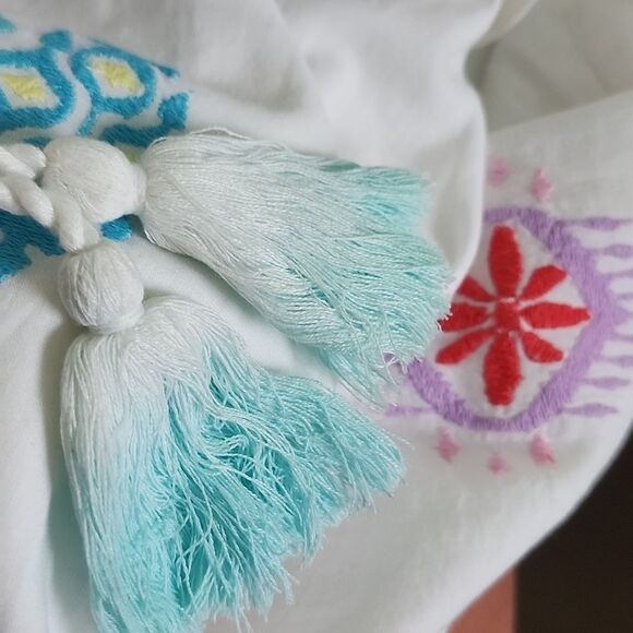 Tommy Bahama, 100% Cotton, Lined, Embroidered, V-neck, Swim Cover Up, S - Picture 11 of 16